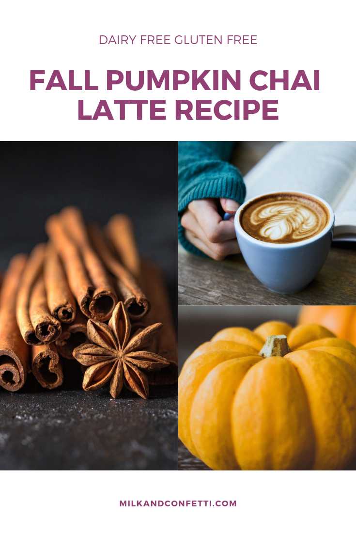 pumpkins hand holding a latte and cinnamon sticks