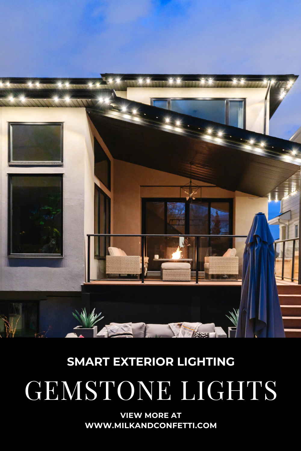 Gemstone lights smart outdoor lights for all occasions on a modern home exterior