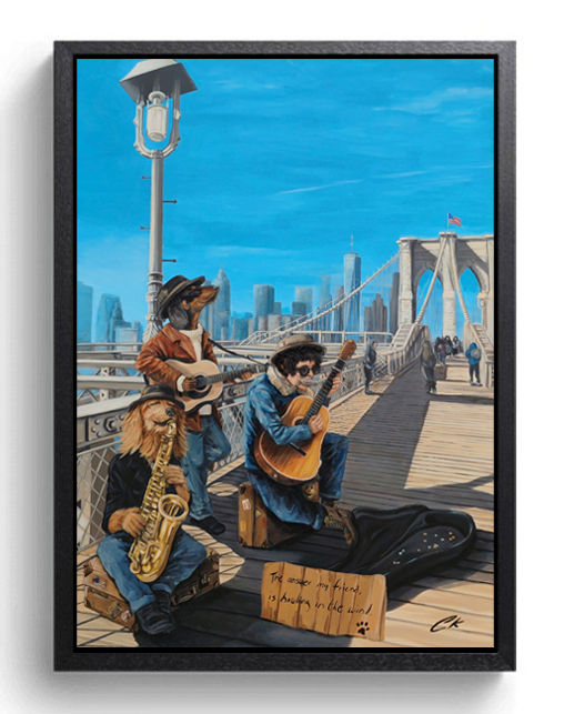 Howling in the wind - framed canvas