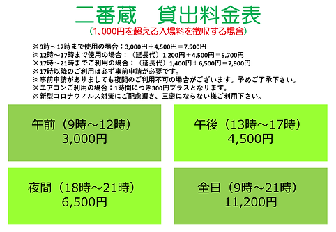 二番蔵 貸館料金(1、000円以上の入場料徴収).PNG