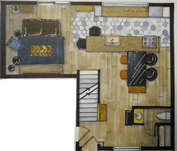 Main/ kitchen, dining, living