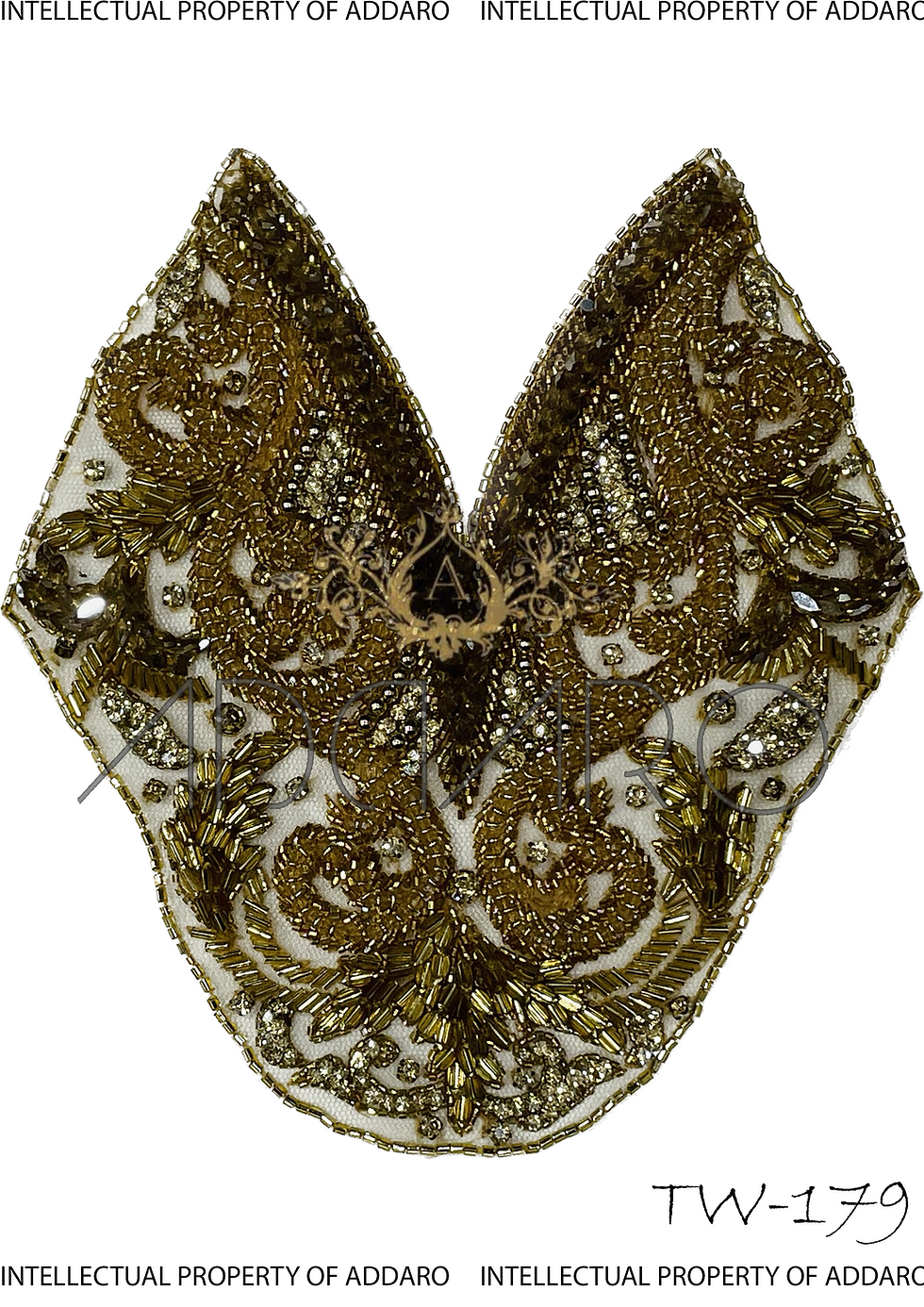 Addaro's Elegance Gold Hand-Embroidered Shoulder Pad TW-179