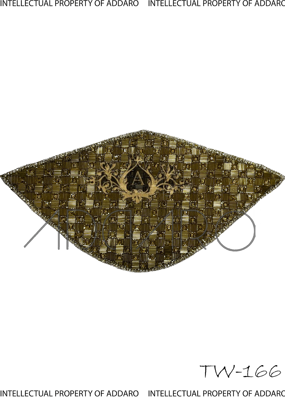 Addaro's Gold Hand-Embroidered Shoulder Pad TW-166