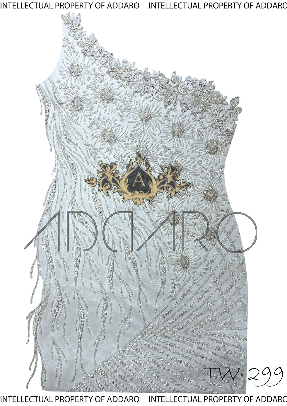 Addaro's White Hand-Embroidered Bridal Short Dress TW-299