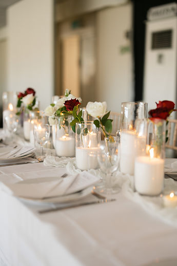 Romantic candlelit wedding atmosphere with sand candles at Braxted Park Essex