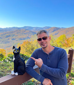 Tor and Paul at a stop overlooking the Great Smoky Mountains, Tennessee