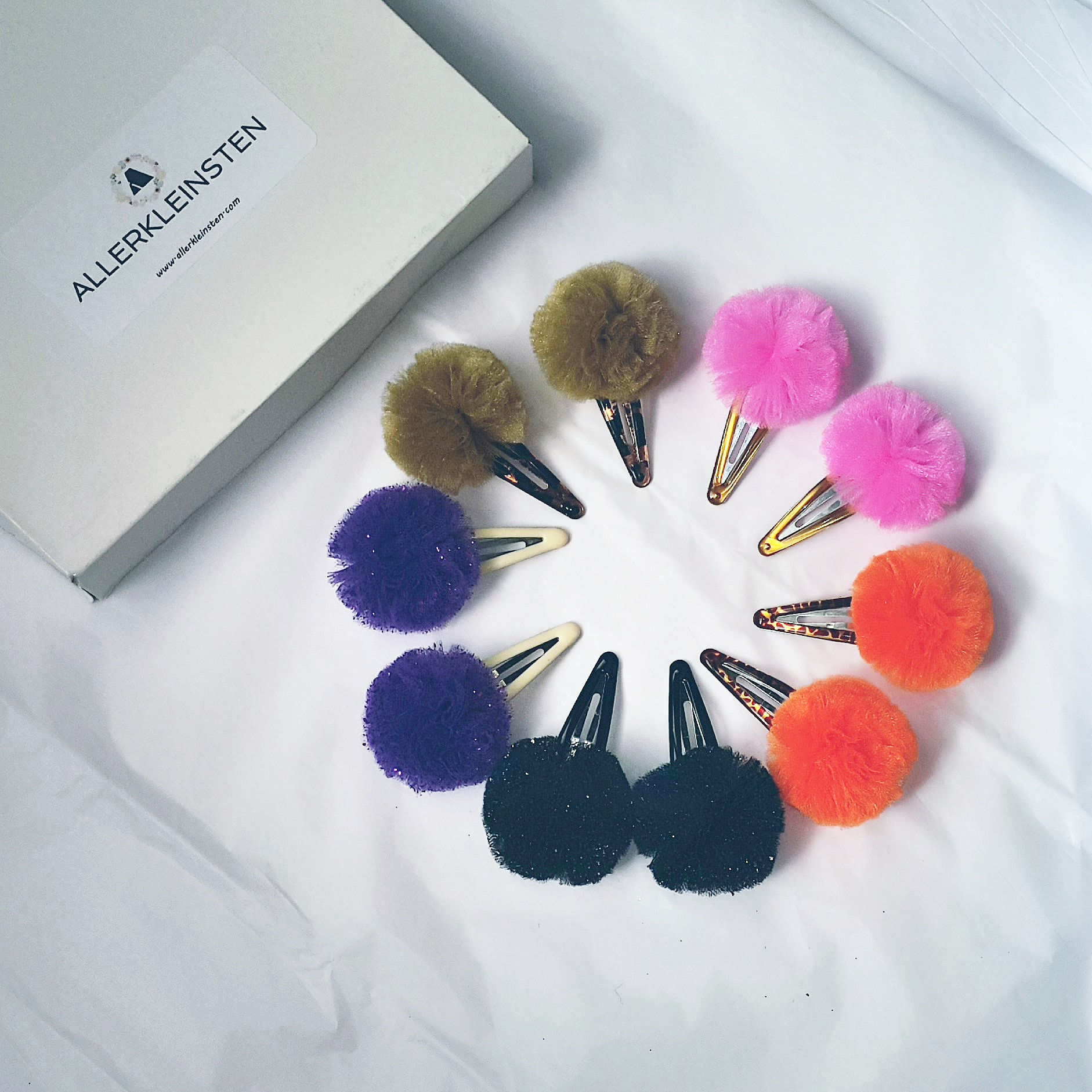 Tulle Pom Pom Hairclips