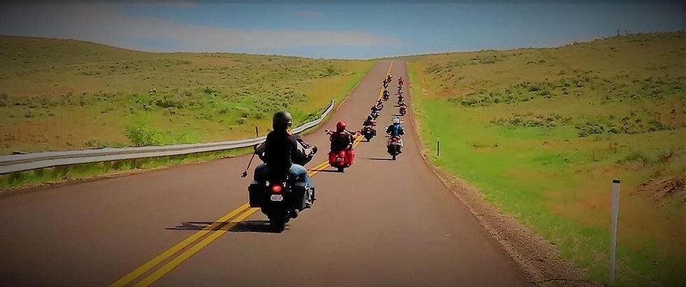 Salt Lake Motorcycle Club riding down a Utah highway
