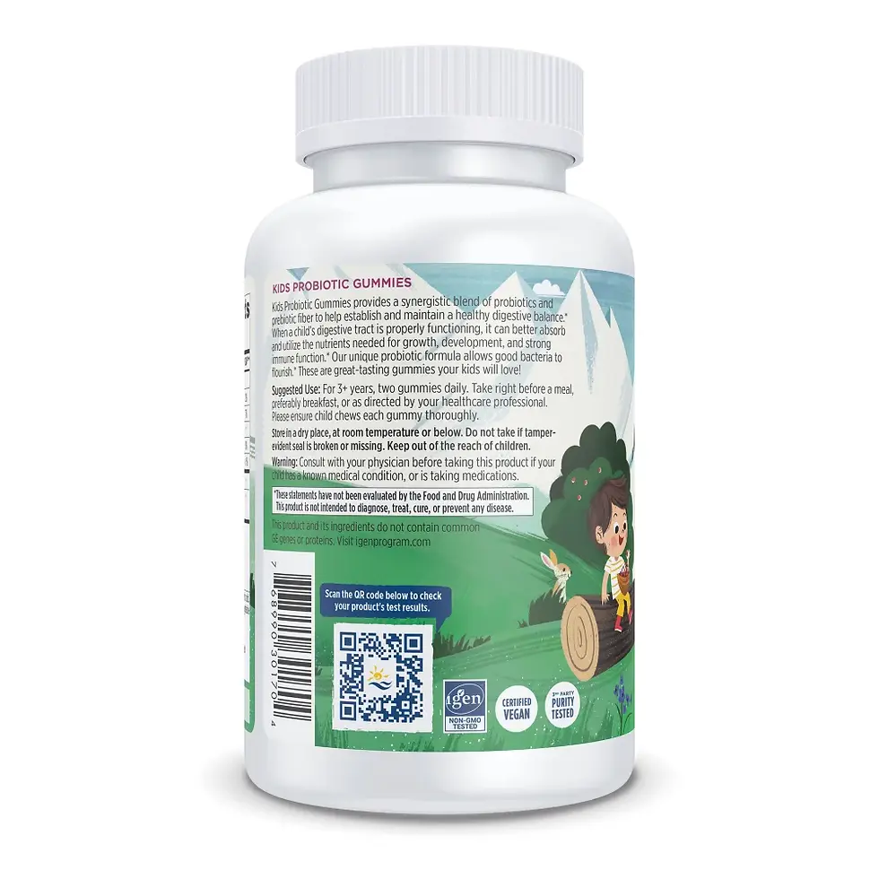 Thumbnail: Nordic Kids Probiotic Gummies side label