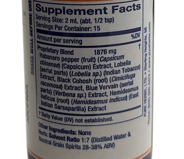 Thumbnail: Herbal Adjustment herbal blend supplement facts label