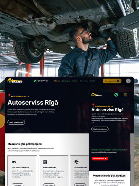 Auto servisa mājas lapas izstrāde