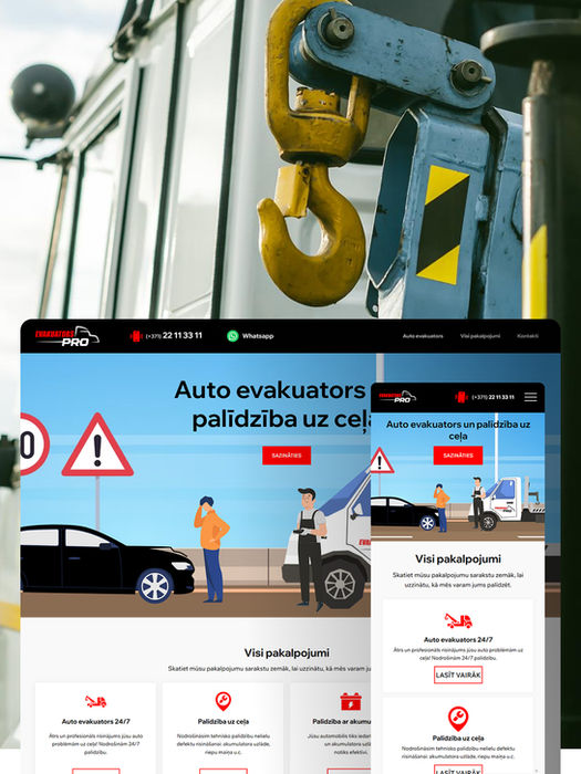 Auto evakuatora mājas lapas izstrāde