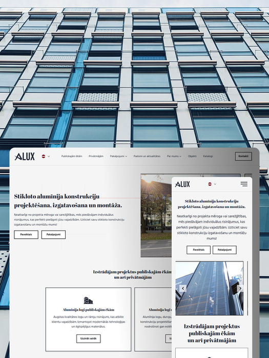 Mājas lapas izstrāde logu biznesam