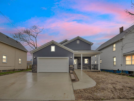 A custom new-home build at sunset
