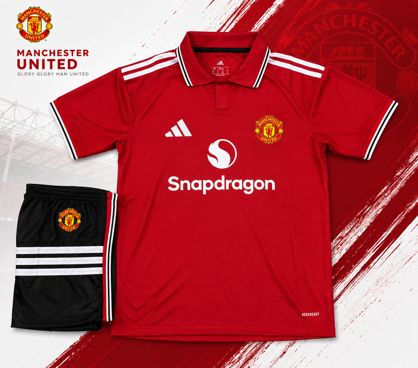 Manchester United 2026/27 Classic Red Football Jersey & Shorts Set