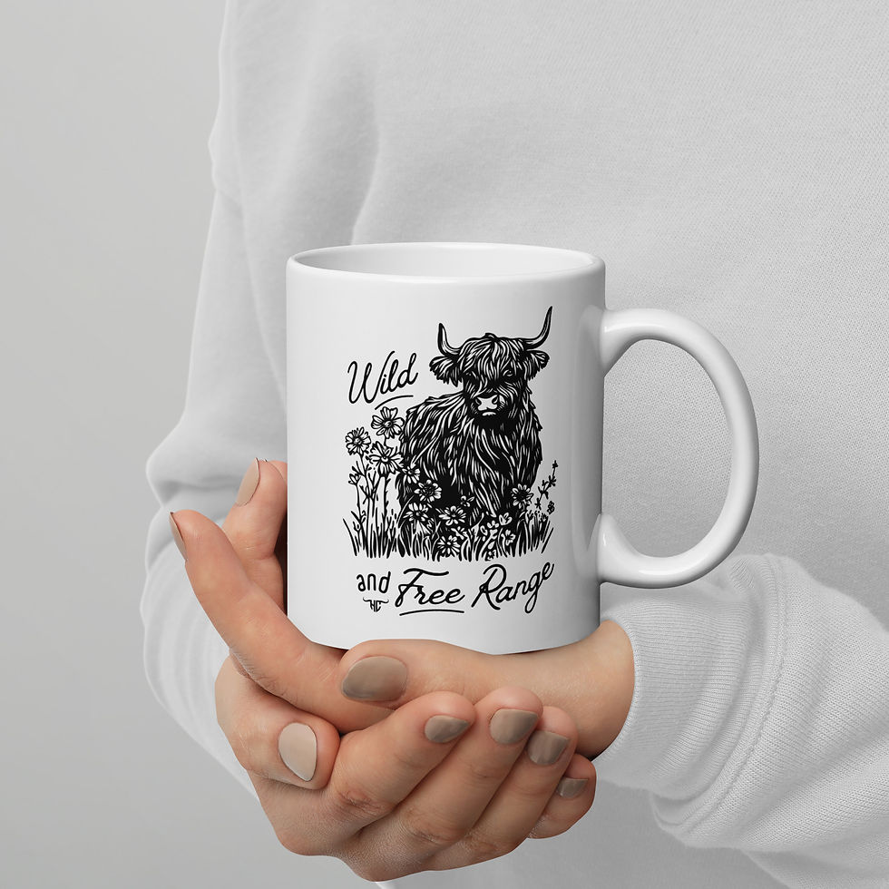 Wild & Free Range White glossy mug