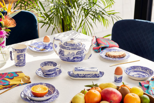 Vista Alegre Lot De 4 Tasses à Thé Et Soucoupes En Porcelaine Bleu