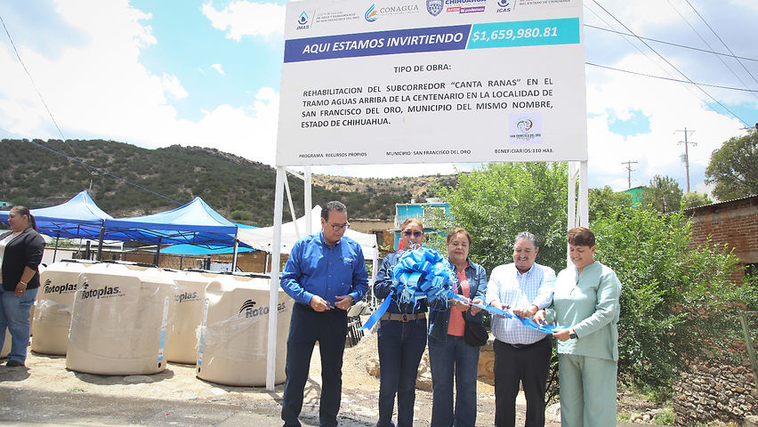 inauguran jcas y ayuntamiento de san francisco del oro rehabilitacion del subcolector cantaranas