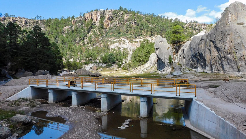 inauguran puentes vehiculares para ingreso a la cascada de cusarare en guachochi
