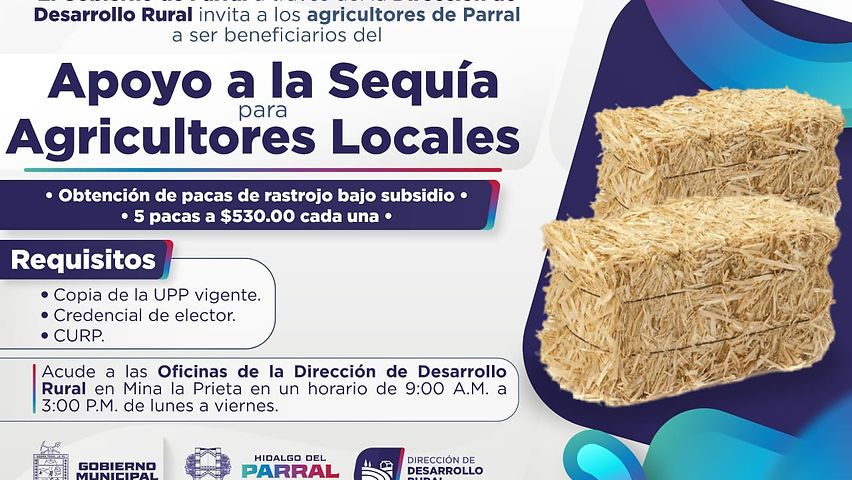 Abren convocatoria para el Programa de Apoyo a la Sequía
