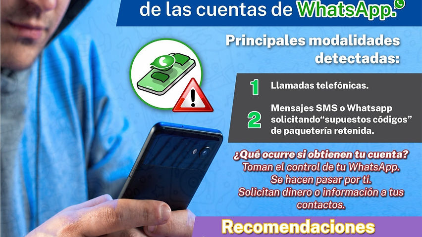 alerta de la fiscalia cuidado con el robo de cuentas de whatsapp