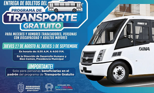 este jueves arranca la entrega de boletos del programa transporte gratuito