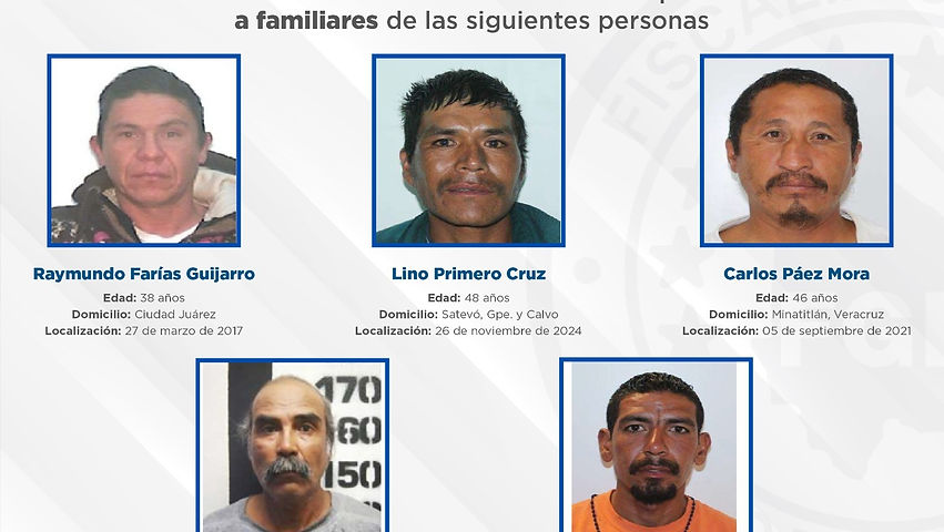Busca FGE a familiares de cinco personas fallecidas que se encuentran en el SEMEFO Parral