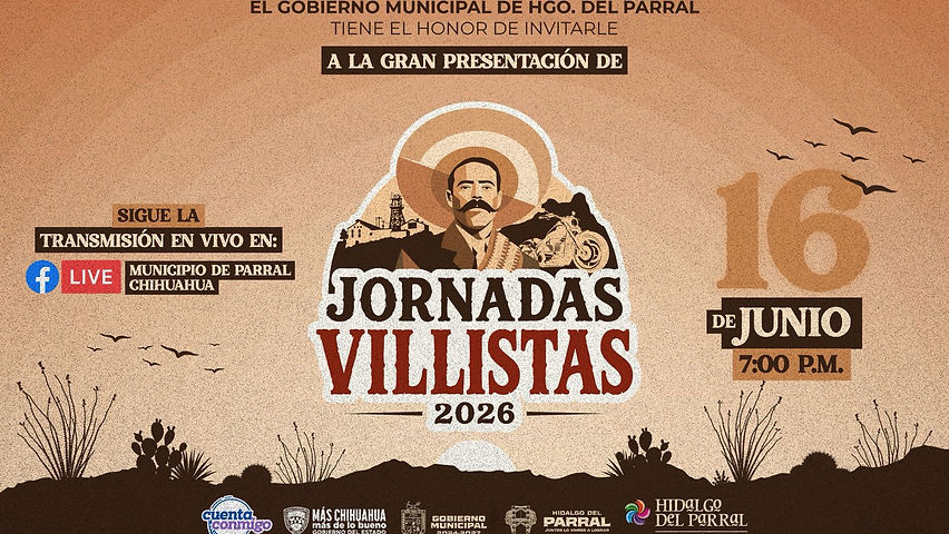 atencion este martes transmitiran en redes sociales la cartelera de las jornadas villistas 2026