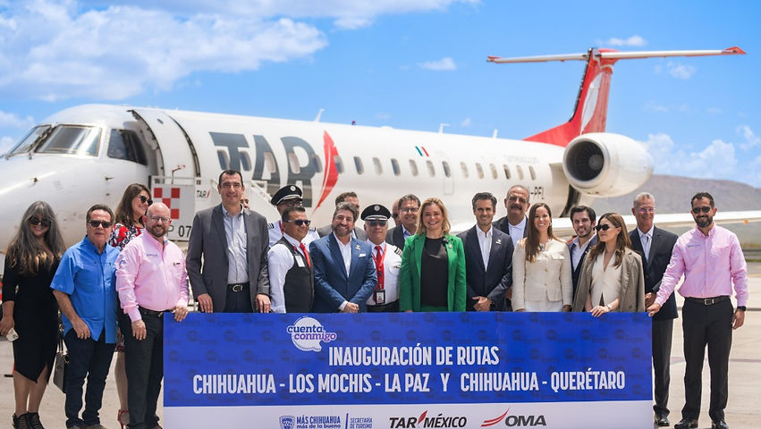 Maru Campos inaugura nuevas rutas aéreas desde Chihuahua a Querétaro y Los Mochis-La Paz
