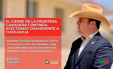 Urge calendario claro para exportación de ganado: Memo Ramírez.