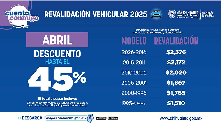 aprovecha los ultimos dias del 45 de descuento en pago de revalidacion vehicular