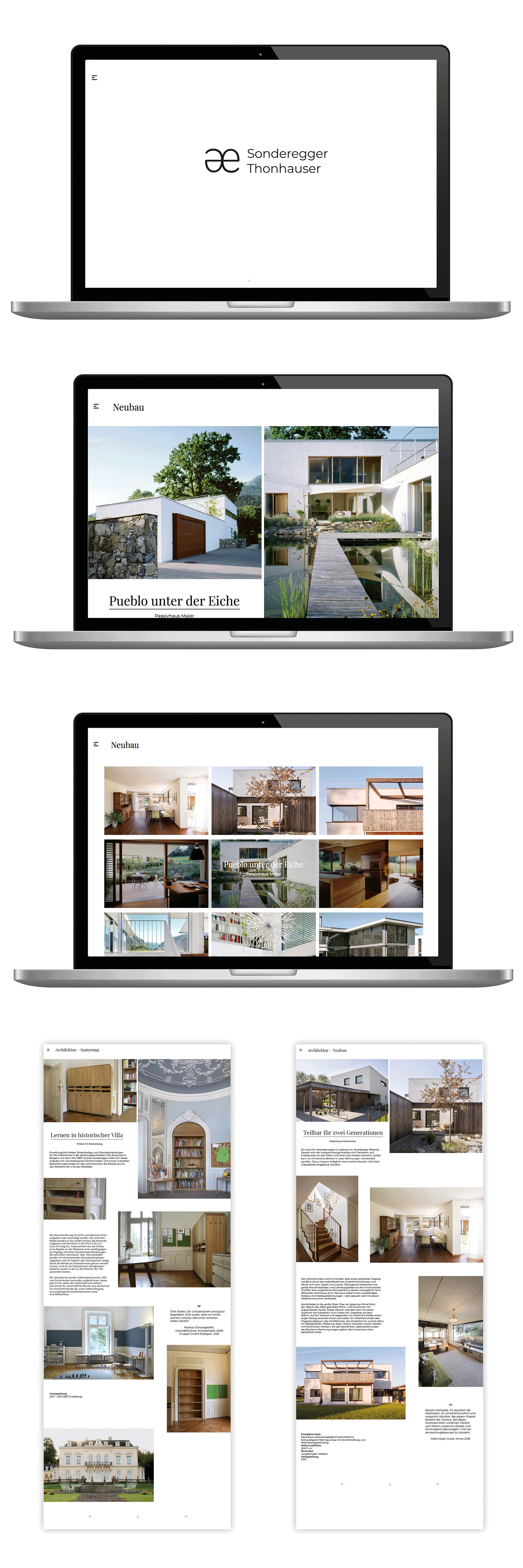 Homepage Gestaltung für Sonderegger-Thonhauser