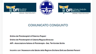 frontespizio del Comunicato congiunto OFI PaTp / OFI CtRgSr / sez territoriale Sicilia di AIFI