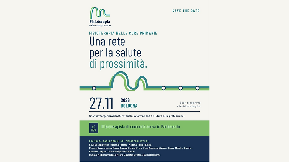 locandina fisioterapia nella cure primarie - una rete per la salute di prossimità