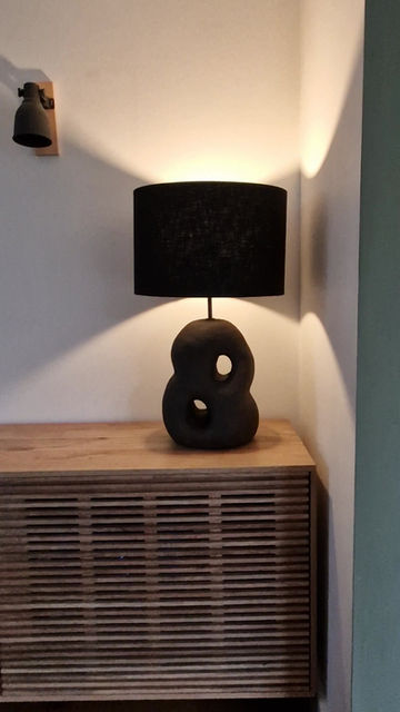Thumbnail: Handmade Black Ceramic Sculptural Lamp