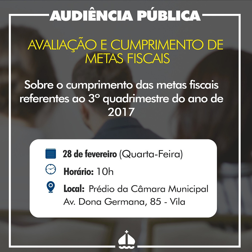 Cartazete de divulgação da audiência pública
