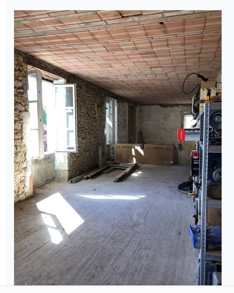 The upstairs landing is staggeringly big. It will stay this way and feature palms, chaises longues and decadent spaces for lounging and reading.