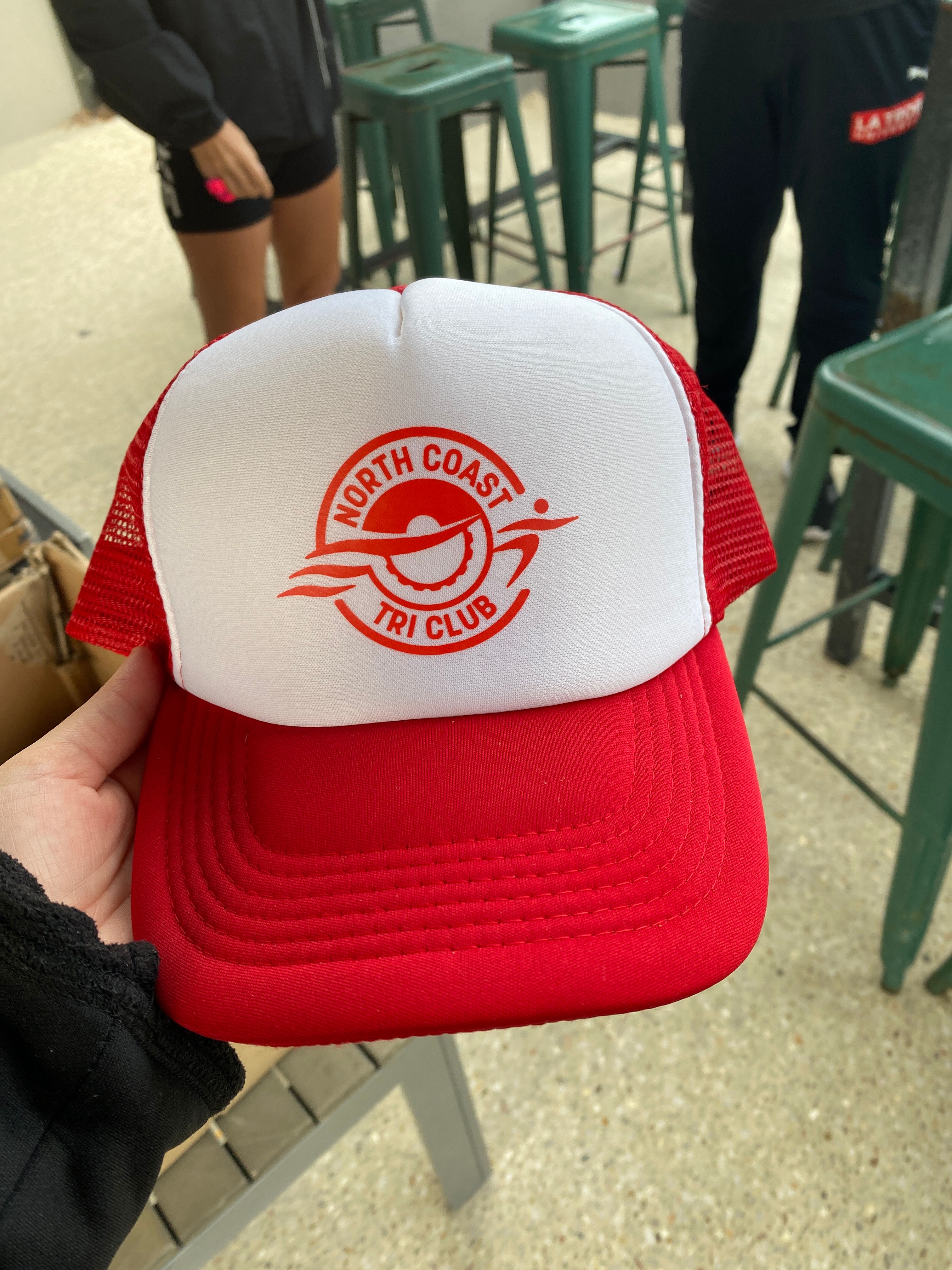 Red trucker hat