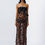 Thumbnail: ROSES BANDEAU MAXI DRESS - DARK CHOCOLARE