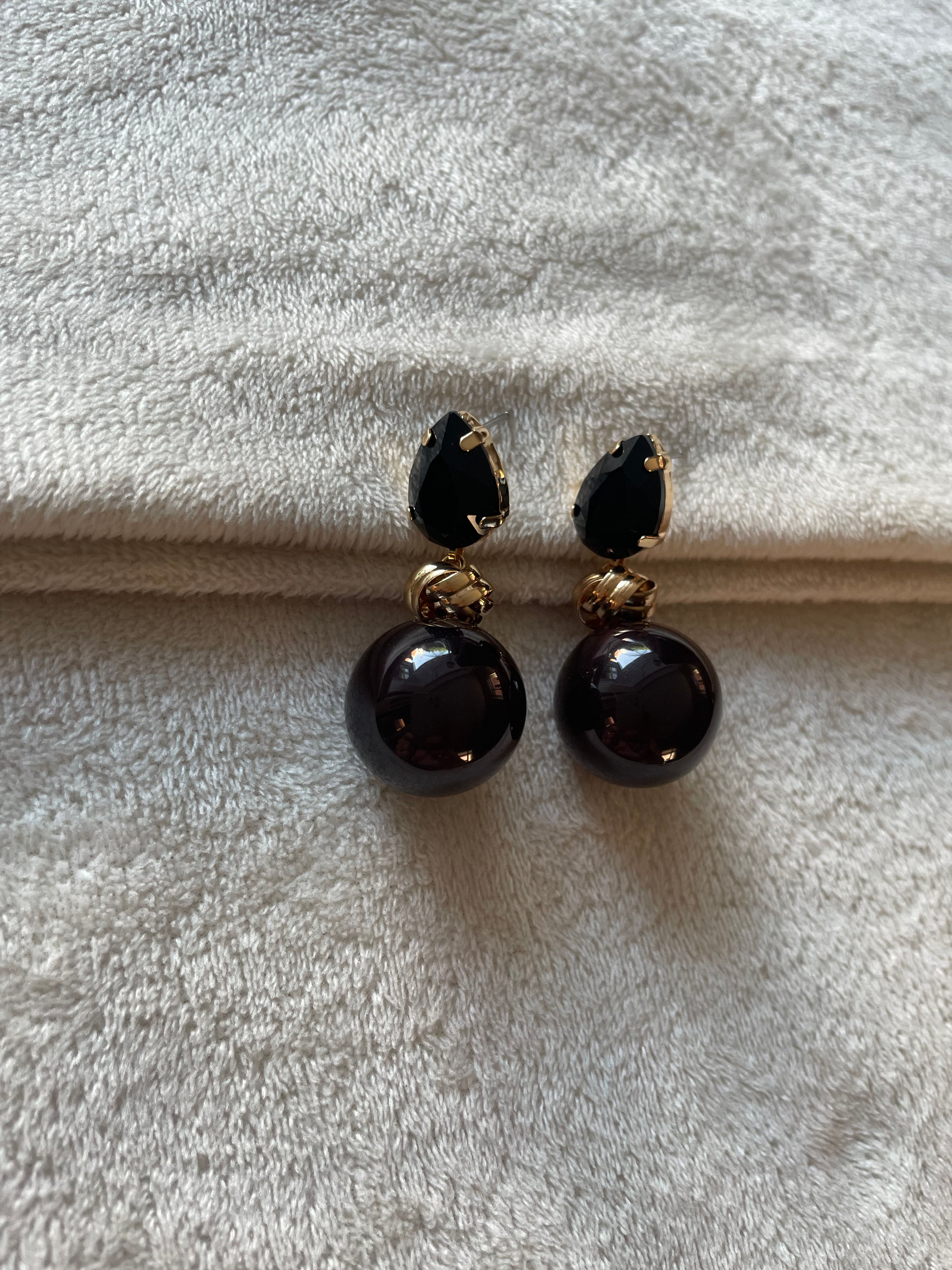 Oorbellen zwart_goud 🖤