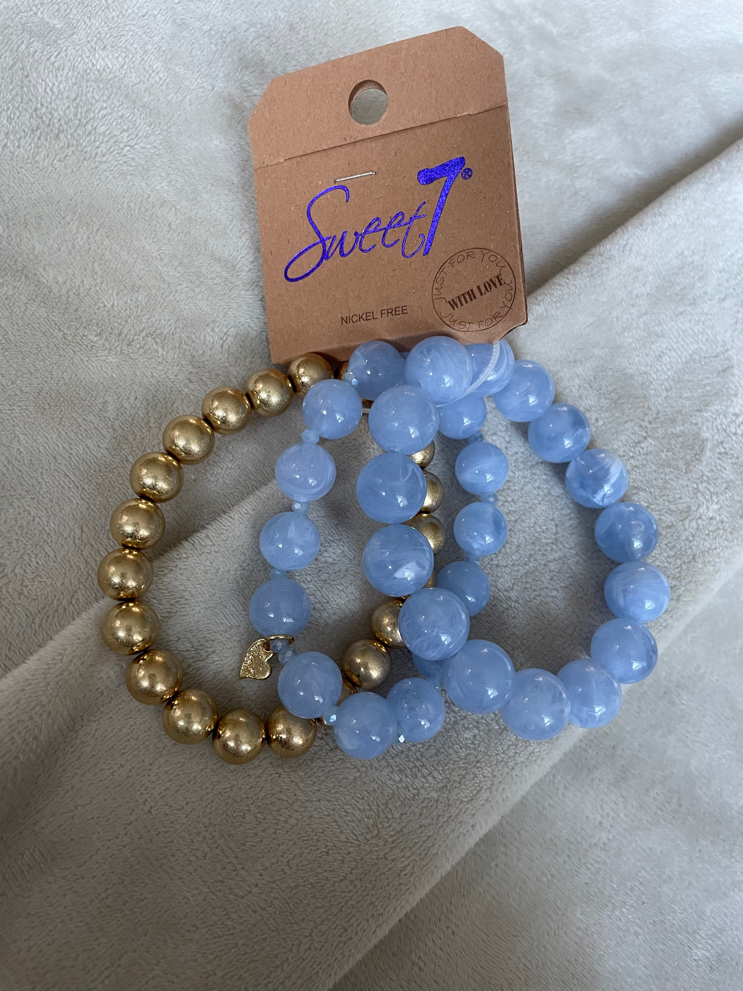 Armbanden set blauw_goud