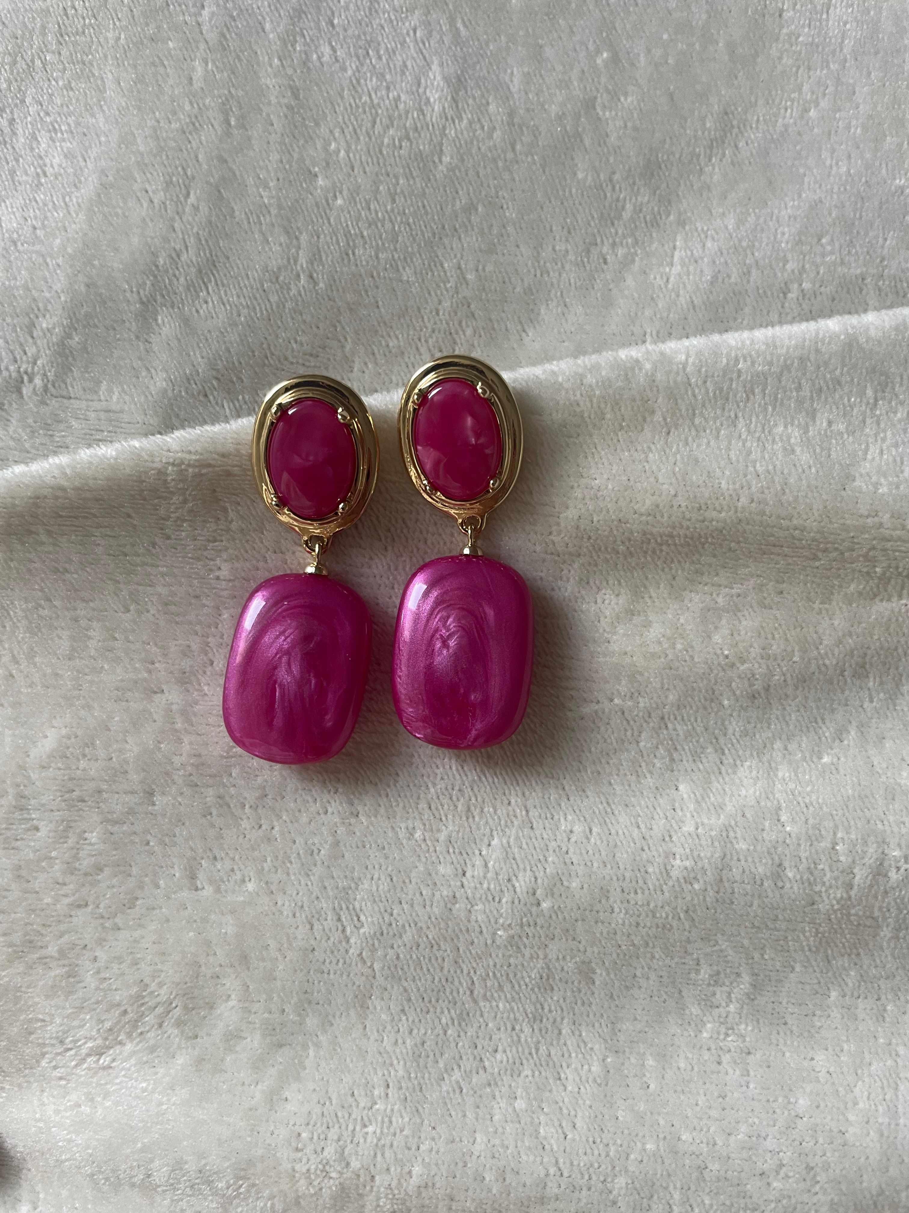 Oorbellen fuchsia roze