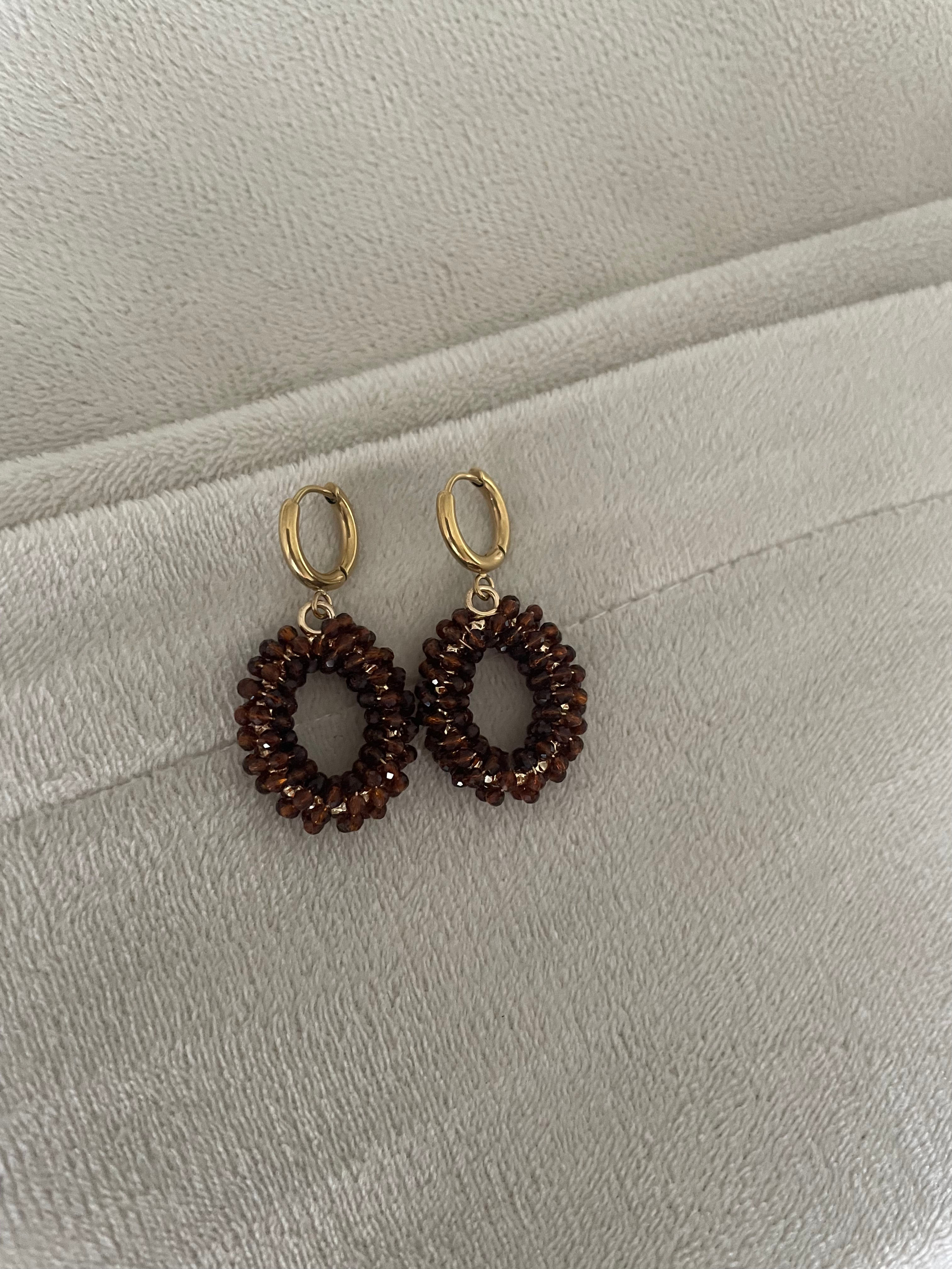 Oorbellen coffee brown π€
