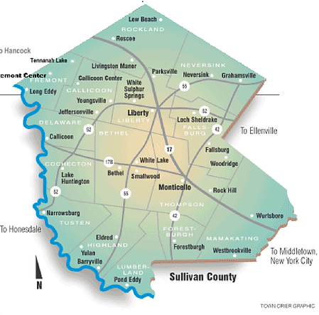 Sullivan County New York Map