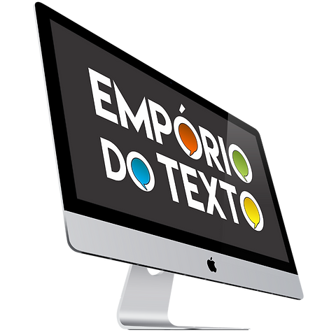 Tela de computador com o logotipo Empório do Texto
