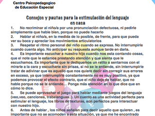 Consejos y pautas para la estimulación del lenguaje en casa.
