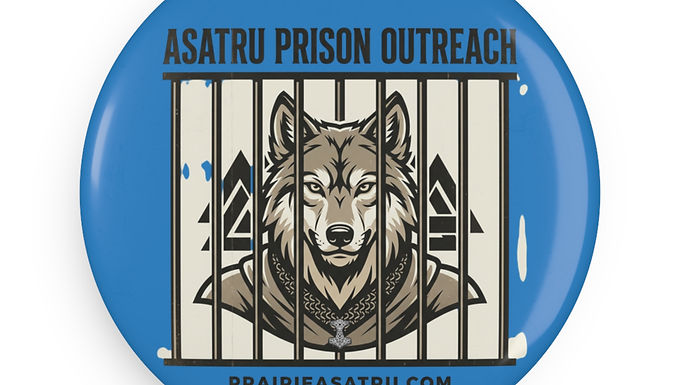 Asatru Prison Outreach Wolf Button Magnet