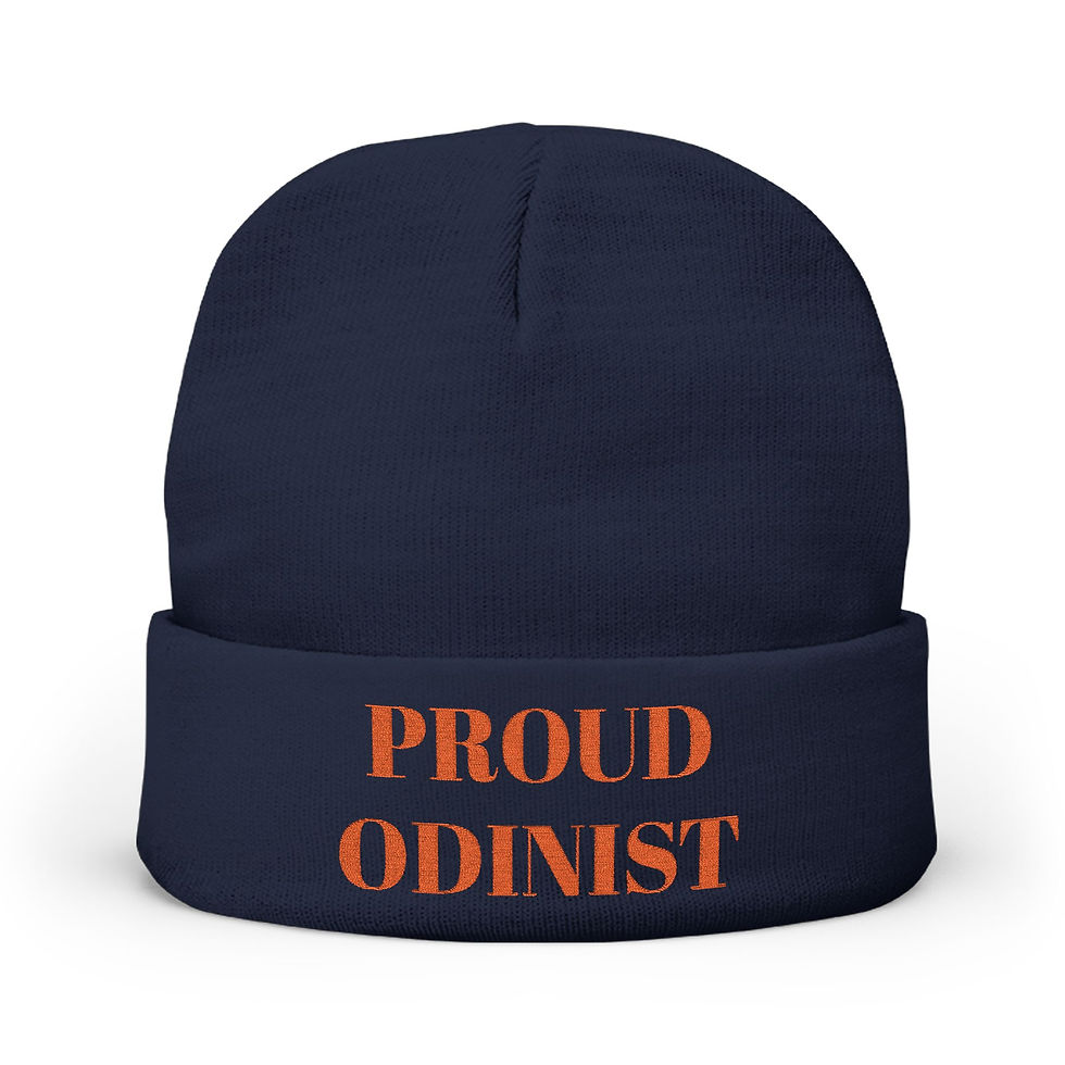 Thumbnail: Proud Odinist Embroidered Knit Beanie