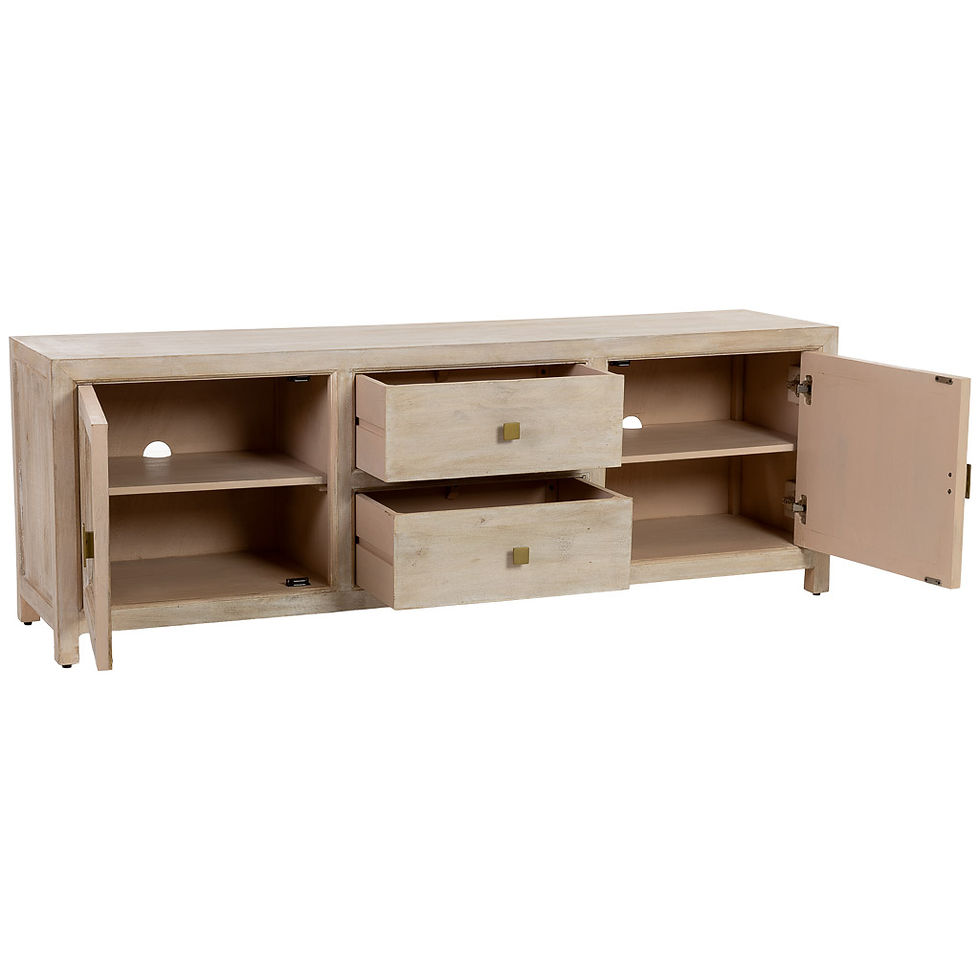 MUEBLE BAJO ALMA DE MADERA BLANCA 2 PUERTAS + 2 CAJONES