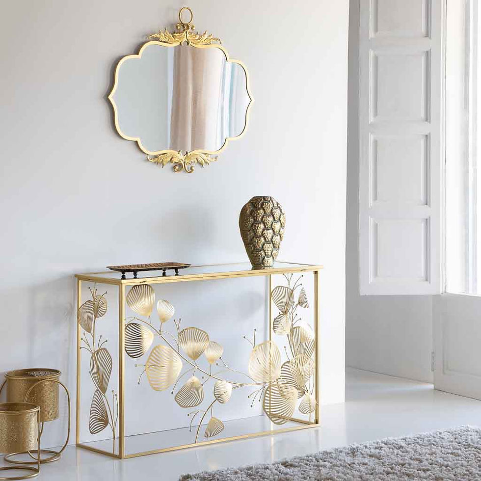 RECIBIDOR DORADO HOJAS SANTIAGO